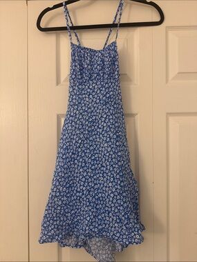SHEIN Blue Floral Spaghetti-Strap Mini Dress